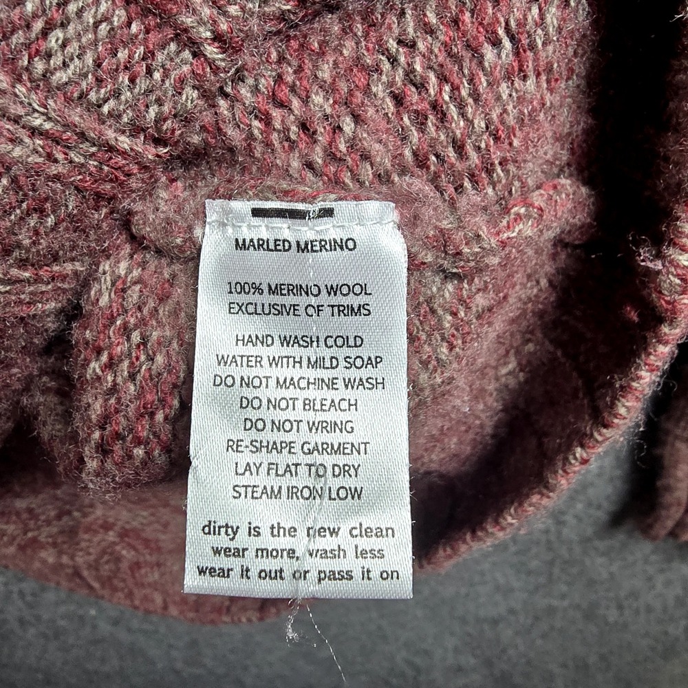 TOAD & CO Women S Heather Red Pullover‎ Sweater 100% Merino Wool Elbow Patches - Picture 6 of 12
